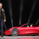 Elon Musk with Tesla’s new Roadster, which he hopes to start making in the next few years.